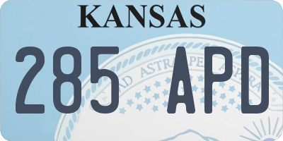 KS license plate 285APD