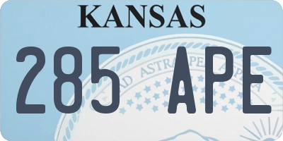 KS license plate 285APE
