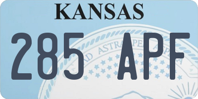KS license plate 285APF