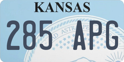 KS license plate 285APG