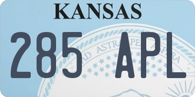 KS license plate 285APL