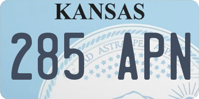KS license plate 285APN