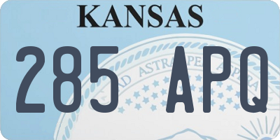 KS license plate 285APQ