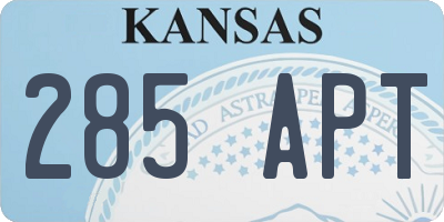 KS license plate 285APT