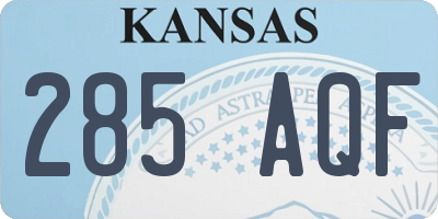 KS license plate 285AQF