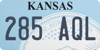 KS license plate 285AQL
