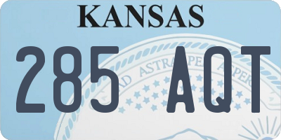 KS license plate 285AQT