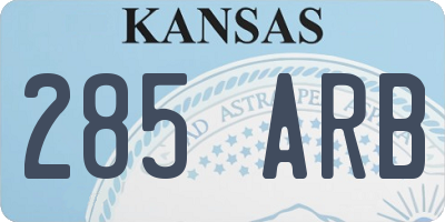 KS license plate 285ARB