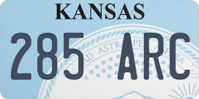 KS license plate 285ARC
