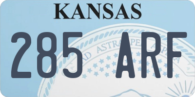 KS license plate 285ARF