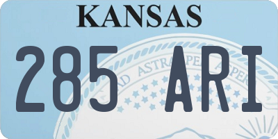 KS license plate 285ARI