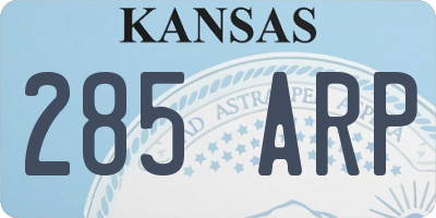 KS license plate 285ARP