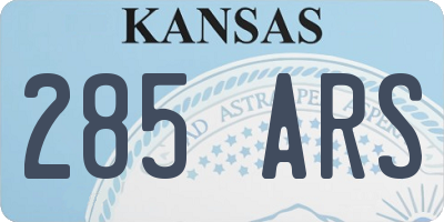 KS license plate 285ARS