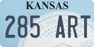 KS license plate 285ART