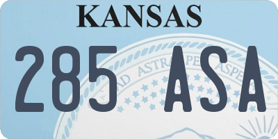 KS license plate 285ASA
