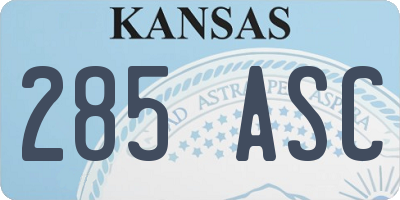 KS license plate 285ASC