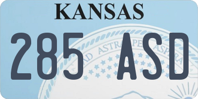 KS license plate 285ASD