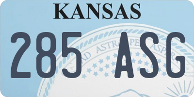 KS license plate 285ASG