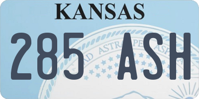 KS license plate 285ASH