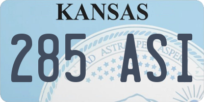 KS license plate 285ASI