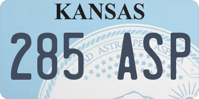 KS license plate 285ASP
