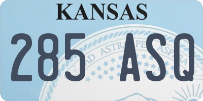 KS license plate 285ASQ
