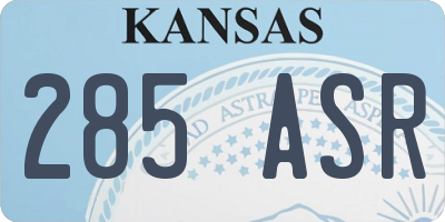 KS license plate 285ASR