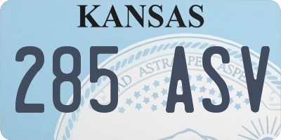 KS license plate 285ASV