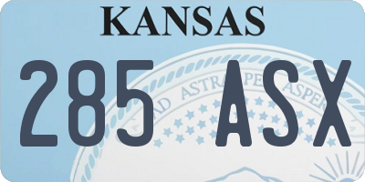 KS license plate 285ASX