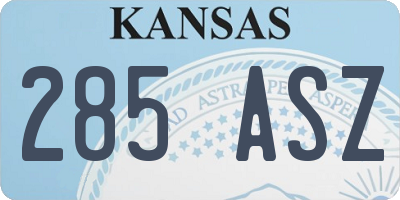 KS license plate 285ASZ