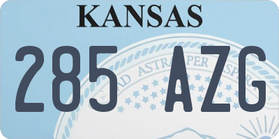 KS license plate 285AZG