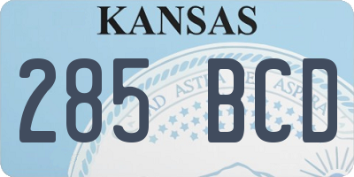 KS license plate 285BCD