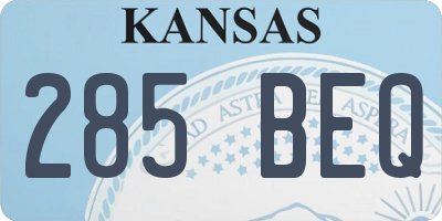KS license plate 285BEQ