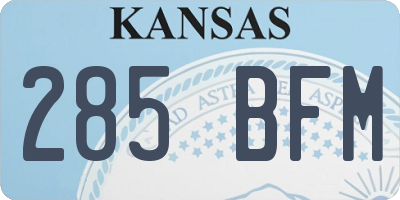 KS license plate 285BFM