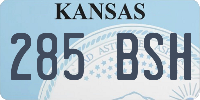 KS license plate 285BSH