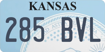 KS license plate 285BVL