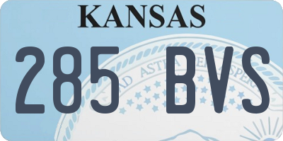 KS license plate 285BVS