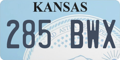 KS license plate 285BWX