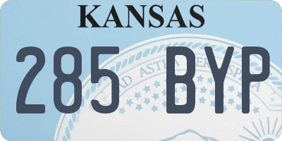KS license plate 285BYP