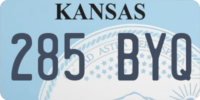 KS license plate 285BYQ