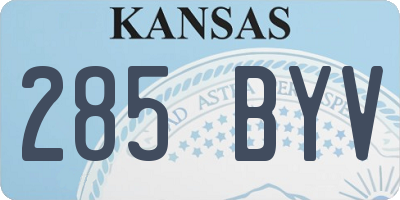 KS license plate 285BYV