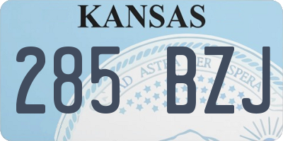 KS license plate 285BZJ