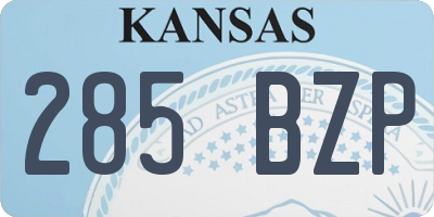 KS license plate 285BZP
