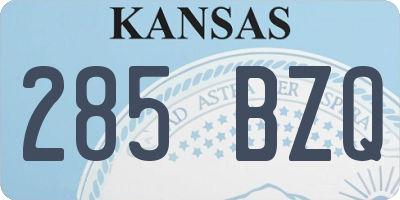 KS license plate 285BZQ