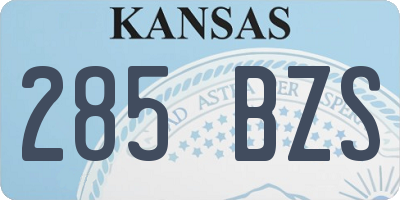 KS license plate 285BZS
