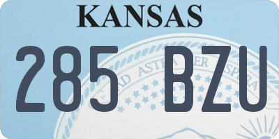 KS license plate 285BZU