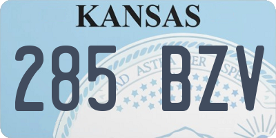 KS license plate 285BZV
