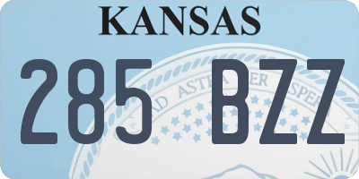 KS license plate 285BZZ
