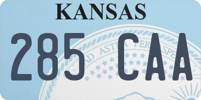KS license plate 285CAA
