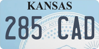 KS license plate 285CAD